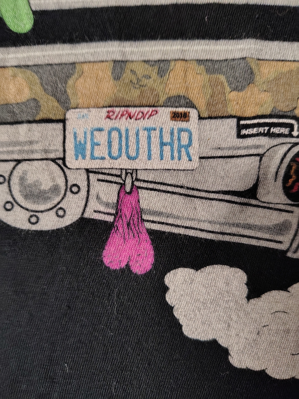 RIPNDIP Mens Medium Black T-Shirt Lord Nermal Camo Truck Graphic Front Back - Picture 6 of 6